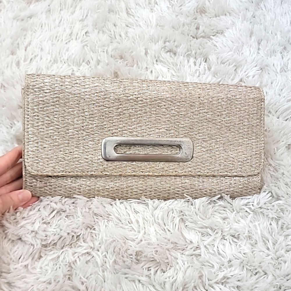 Big Buddha nude rattan clutch handbag